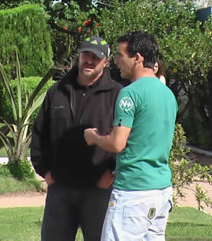 Di&aacute;logo del DT de Rocha FC G.Macha&iacute;n y Pedro Cardozo